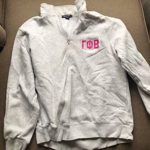 Gamma Phi Beta gray quarter-zip sweatshirt